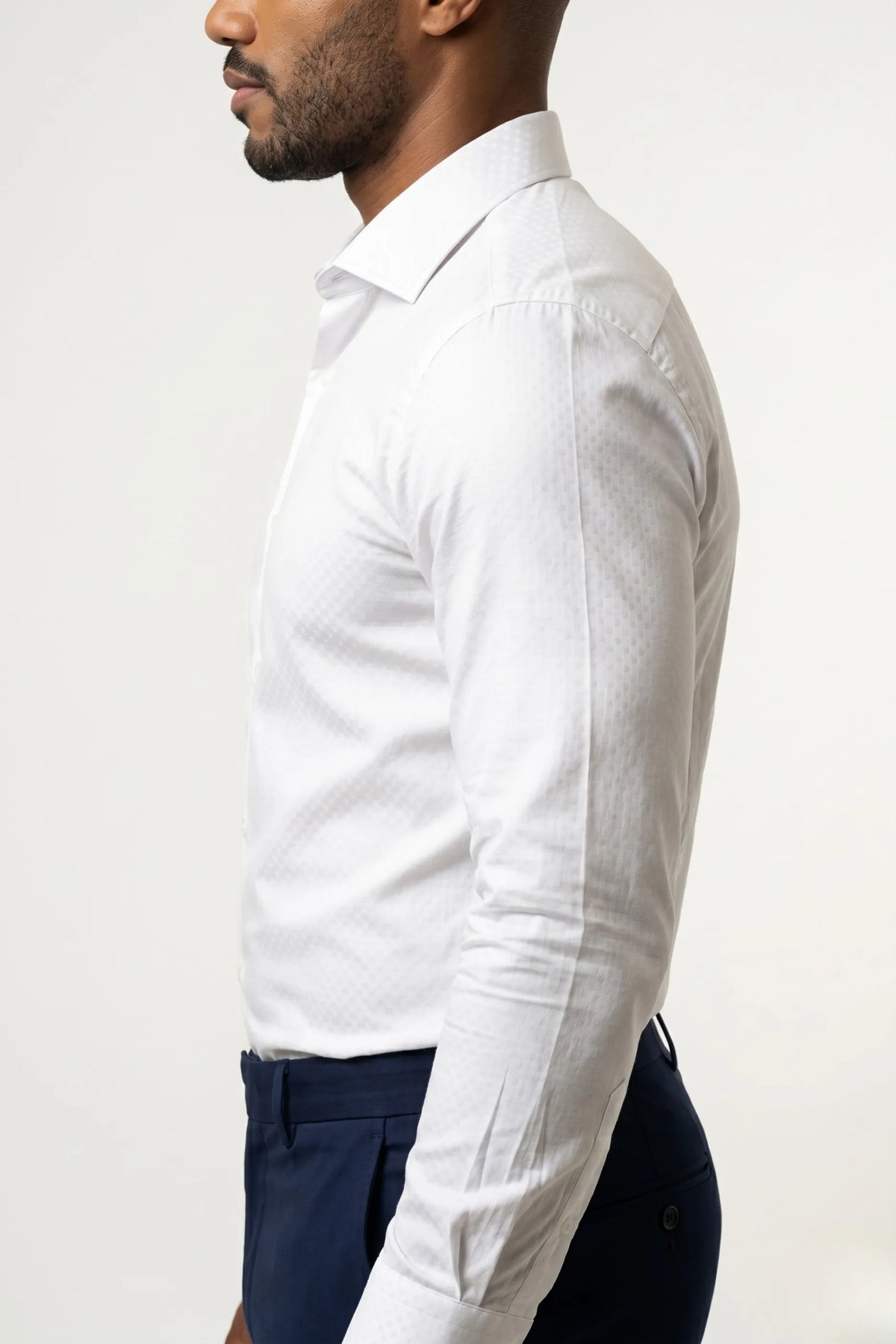 Camisa Social Masculina Algodão Fio 80 Texturizada