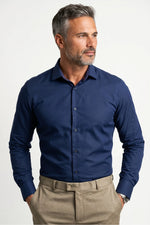 Camisa Social Slim Fit em Algodão Premium