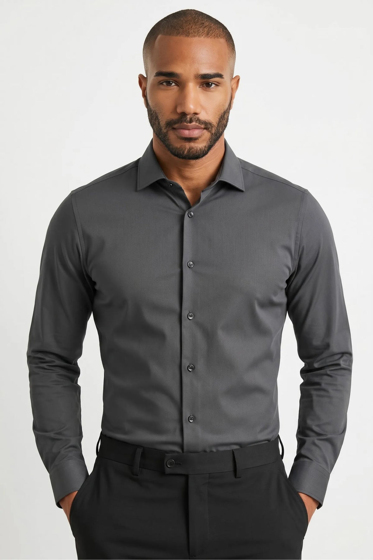 Camisa Social Masculina Super Slim com Elastano