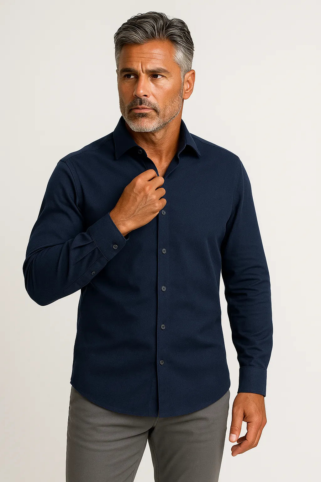 Camisa Social Slim Fit em Algodão Premium