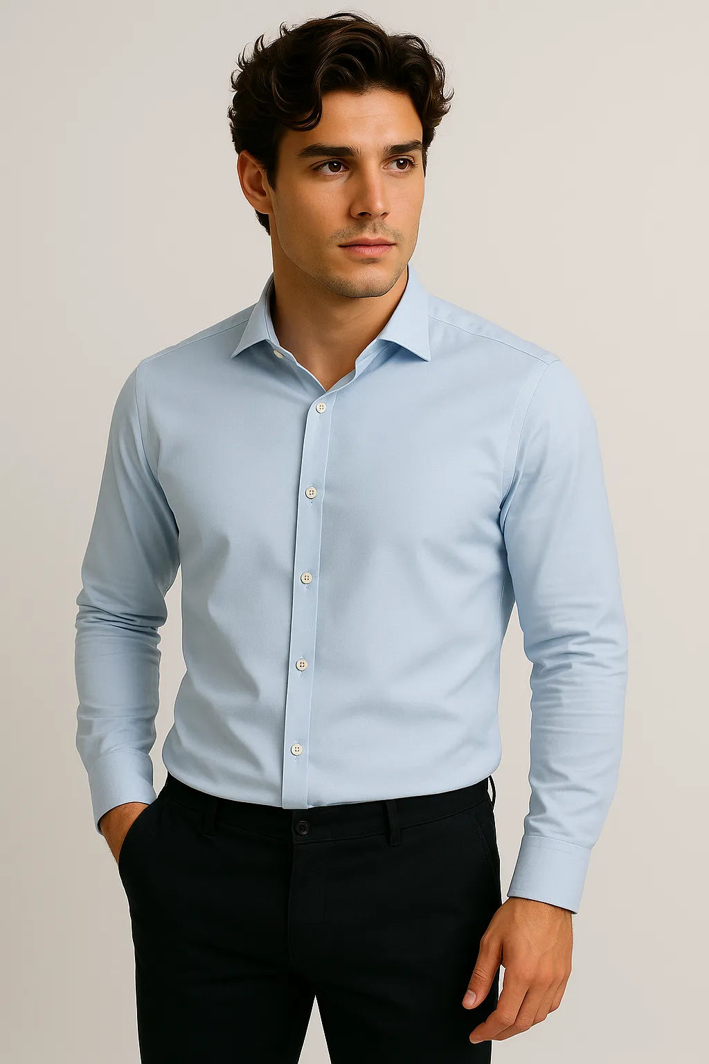 Camisa Social Slim Fit em Algodão Premium