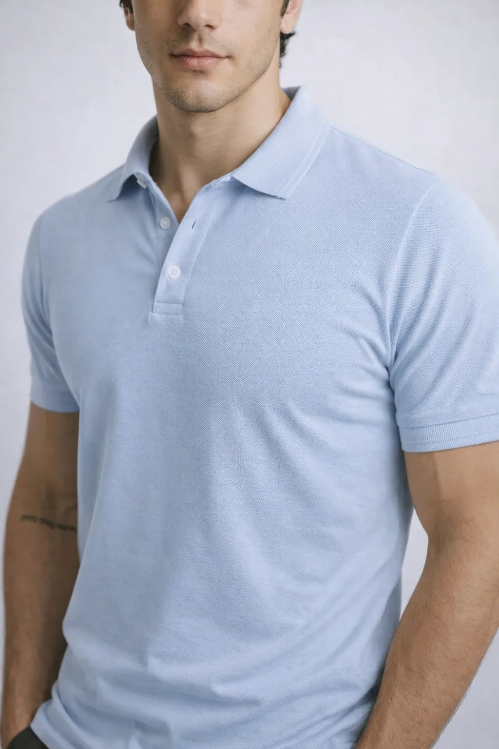 Camisa Polo Slim Algodão Piquet com Elastano