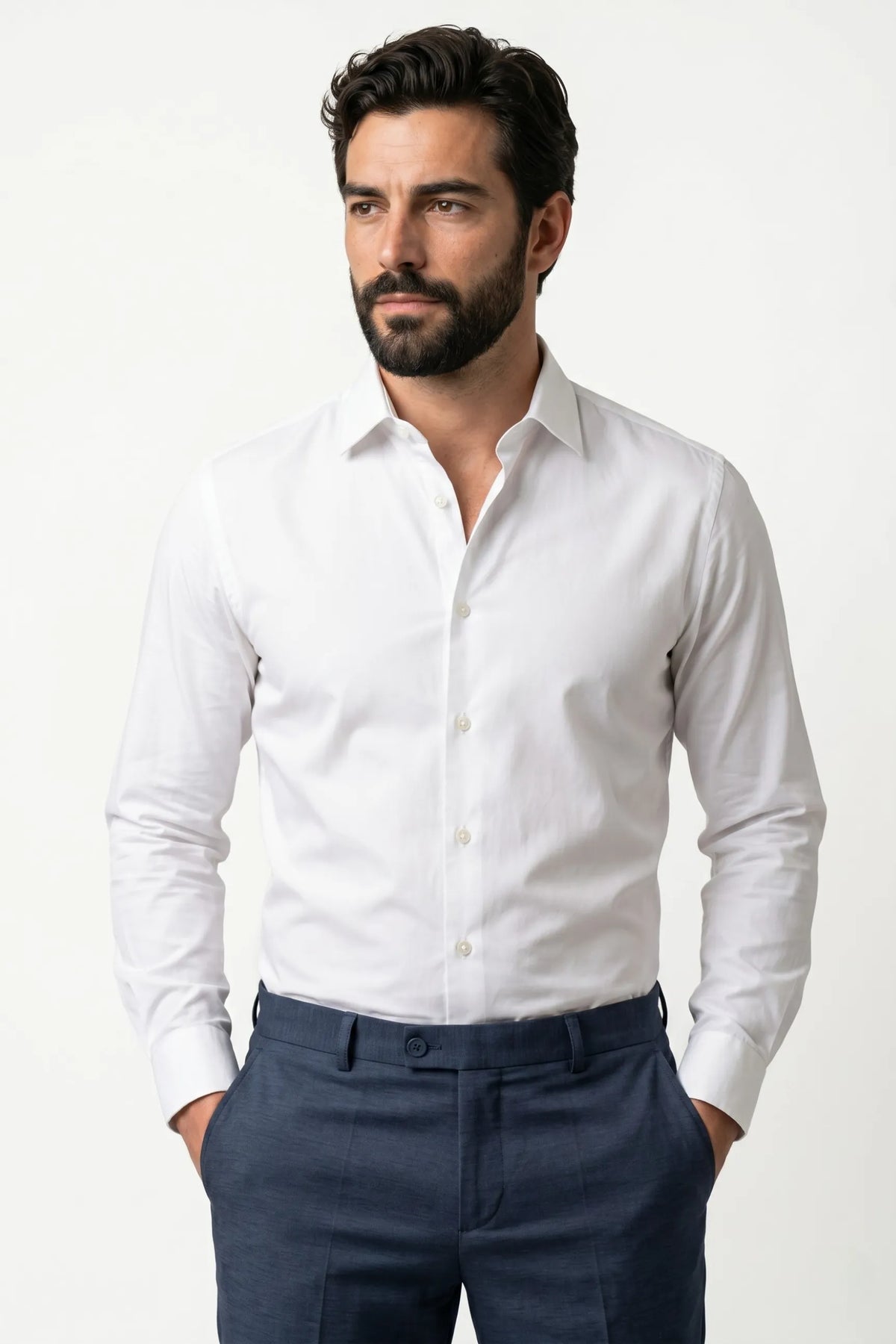 Camisa Social Slim Fit em Algodão Egípcio