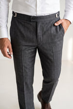 Calça Social Poliviscose Slim Xadrez com Regulador