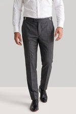 Calça Social Poliviscose Slim Xadrez com Regulador