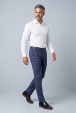 Calça Social Poliviscose Slim Xadrez com Regulador