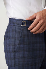 Calça Social Poliviscose Slim Xadrez com Regulador