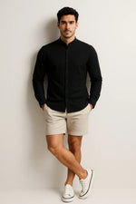 Camisa Casual Torino Lisa Gola Padre Manga Longa