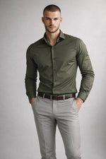 Camisa Social Masculina Tech em Poliamida Stretch