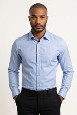 Camisa Social Masculina Tradicional Textura Milano