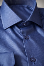 Camisa Social Slim Azul Texturizada Premium