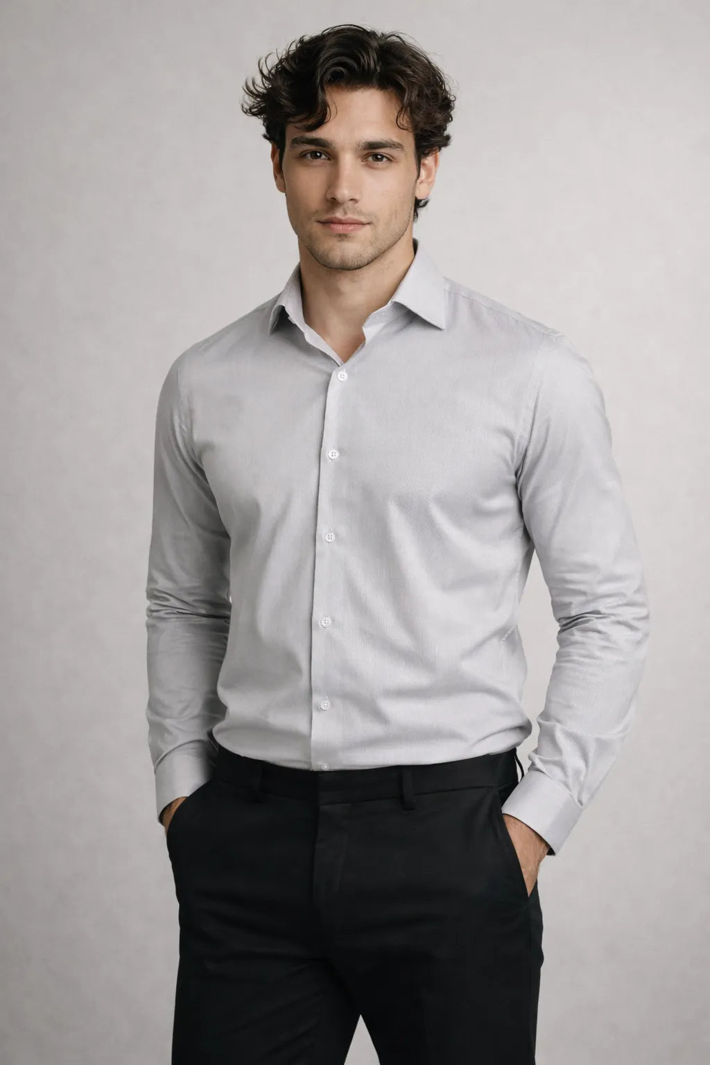 Camisa Social Slim Fit em Algodão Premium