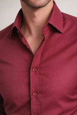 Camisa Social Slim Lisa em Poliéster e Algodão Premium