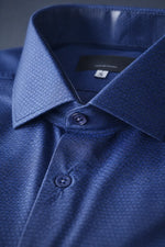 Camisa Social Slim Azul Royal Acetinado