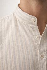 Camisa Casual Modena Listrada Gola Padre ML