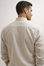 Camisa Casual Modena Listrada Gola Padre ML