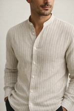 Camisa Casual Modena Listrada Gola Padre ML