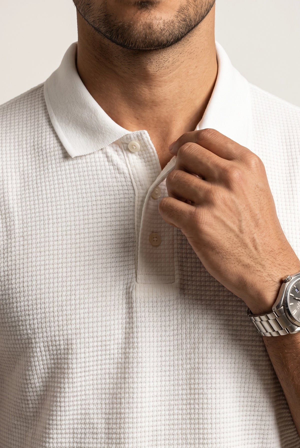 Camisa Polo Masculina Malha Veneza Texturizada