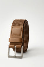 Cinto Masculino em Couro e Elastano com Fivela Metálica Premium