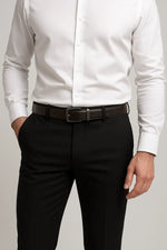 Cinto Social Dupla Face em Couro Legítimo com Fivela Reversível