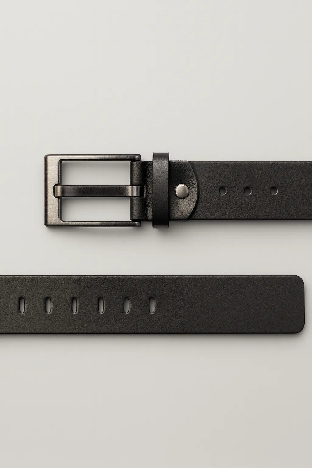 Cinto Social Masculino em Couro Legítimo com Fivela Ônix Escovada