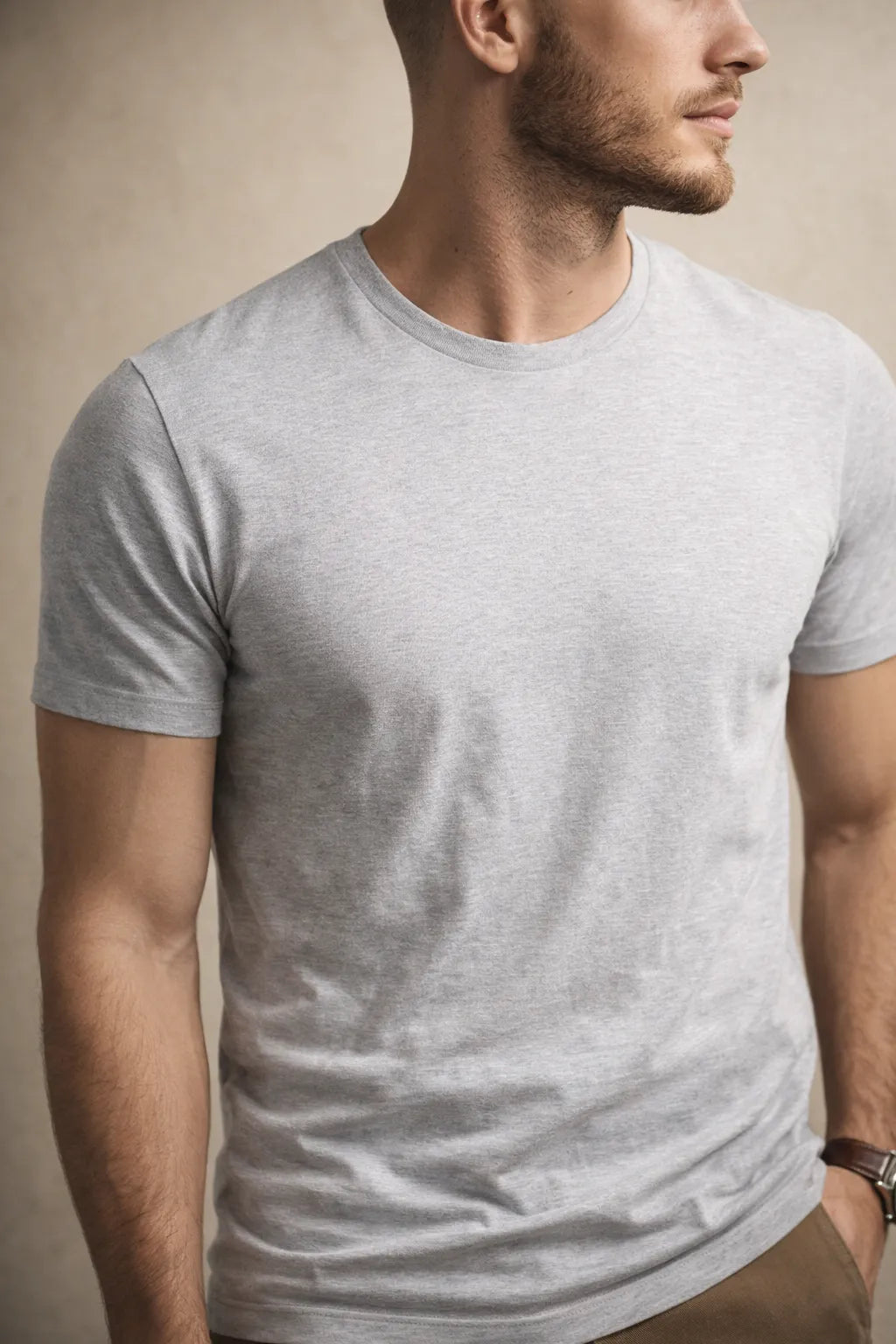 Camiseta Masculina Gola Redonda em Algodão Clássica