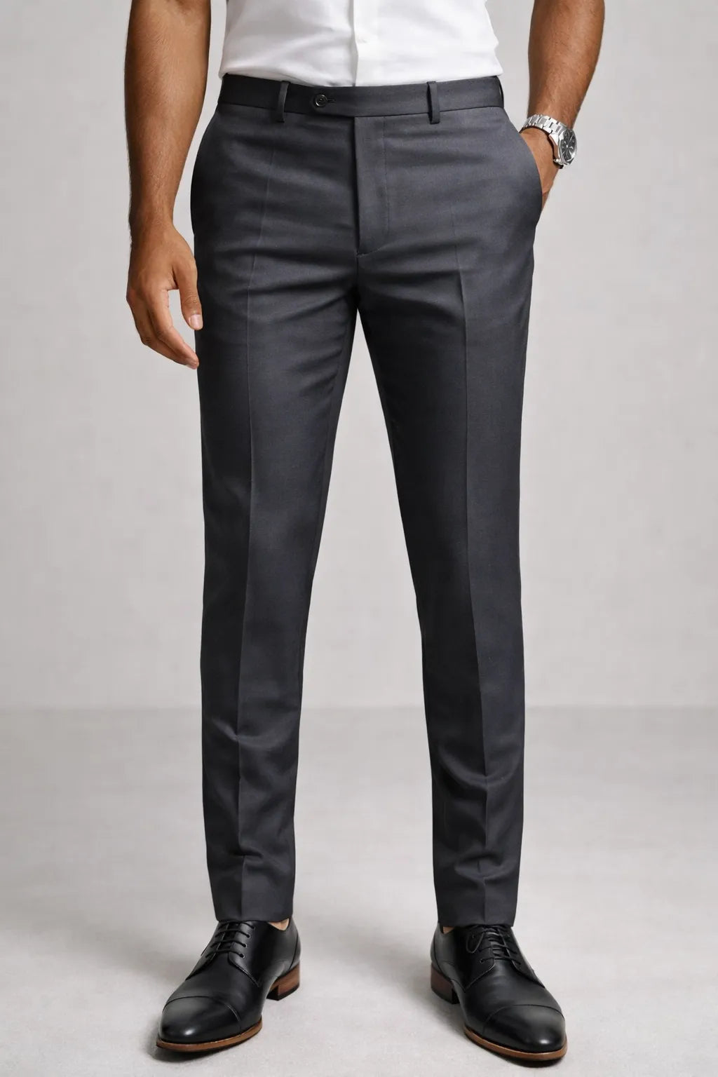 Calça Social Masculina em Poliéster com Elastano