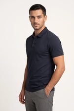 Camisa Polo Masculina Slim em Algodão com Elastano
