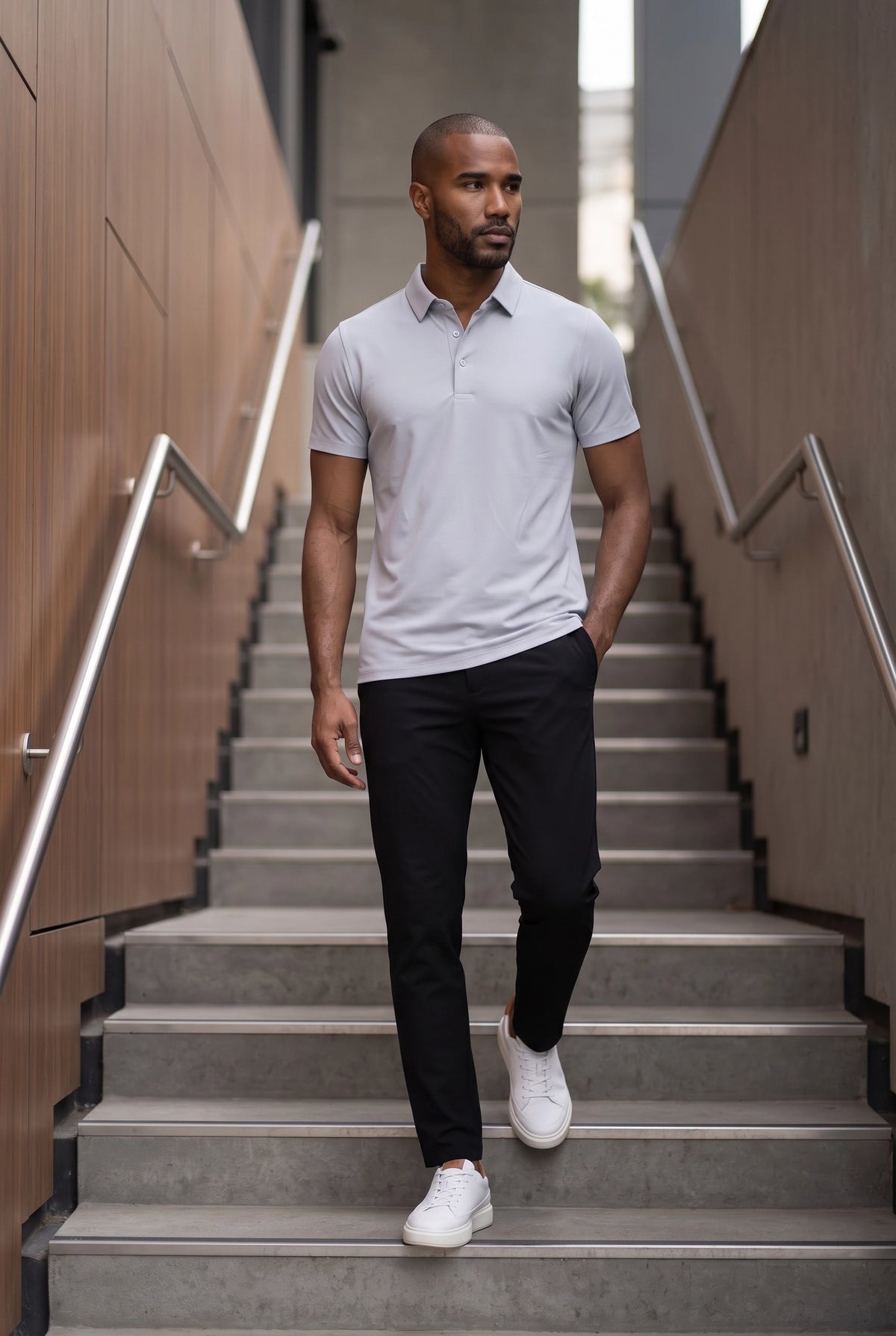 Camisa Polo Masculina Tech Slim com Elastano