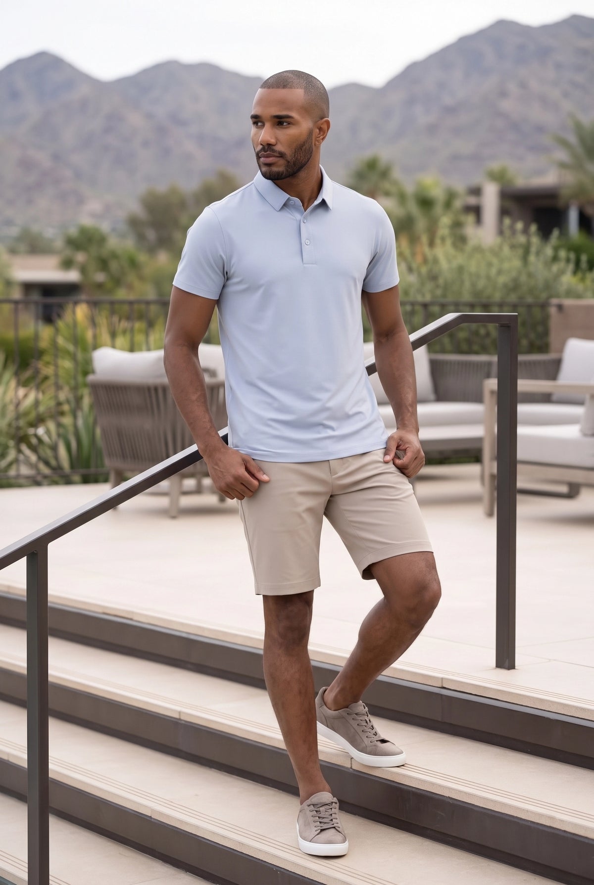 Camisa Polo Masculina Tech Slim com Elastano