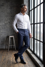 Calça Social Poliviscose Slim Xadrez com Regulador