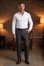 Calça Social Poliviscose Slim Xadrez com Regulador