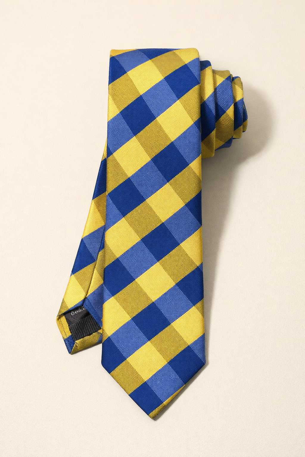 Gravata Masculina Gold Semi Slim Xadrez