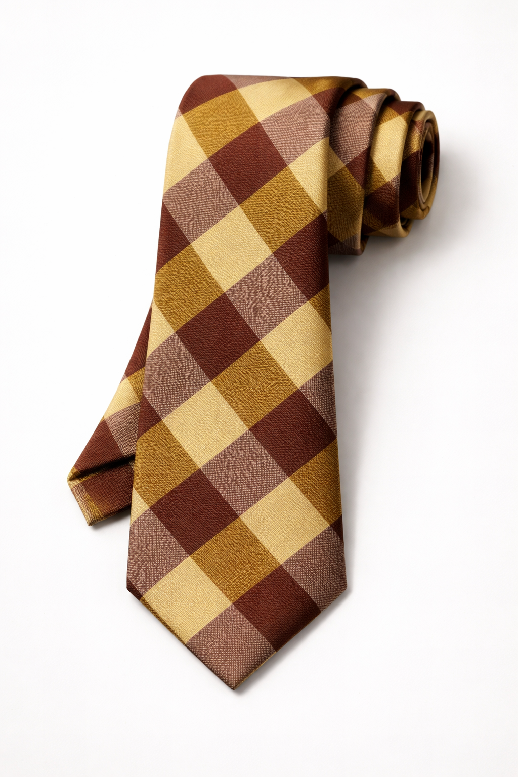 Gravata Masculina Gold Semi Slim Xadrez