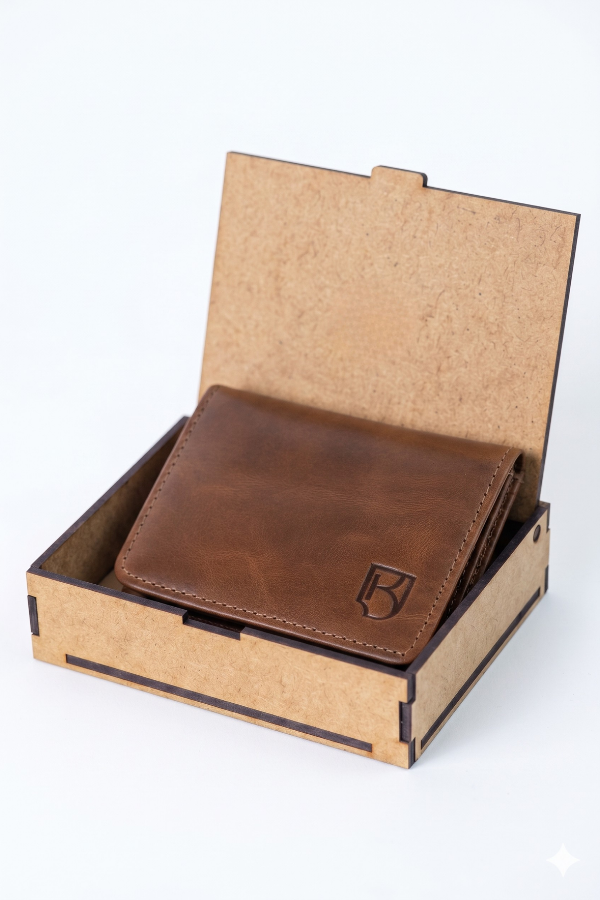 Carteira Masculina Trifold RFID em Couro Legítimo
