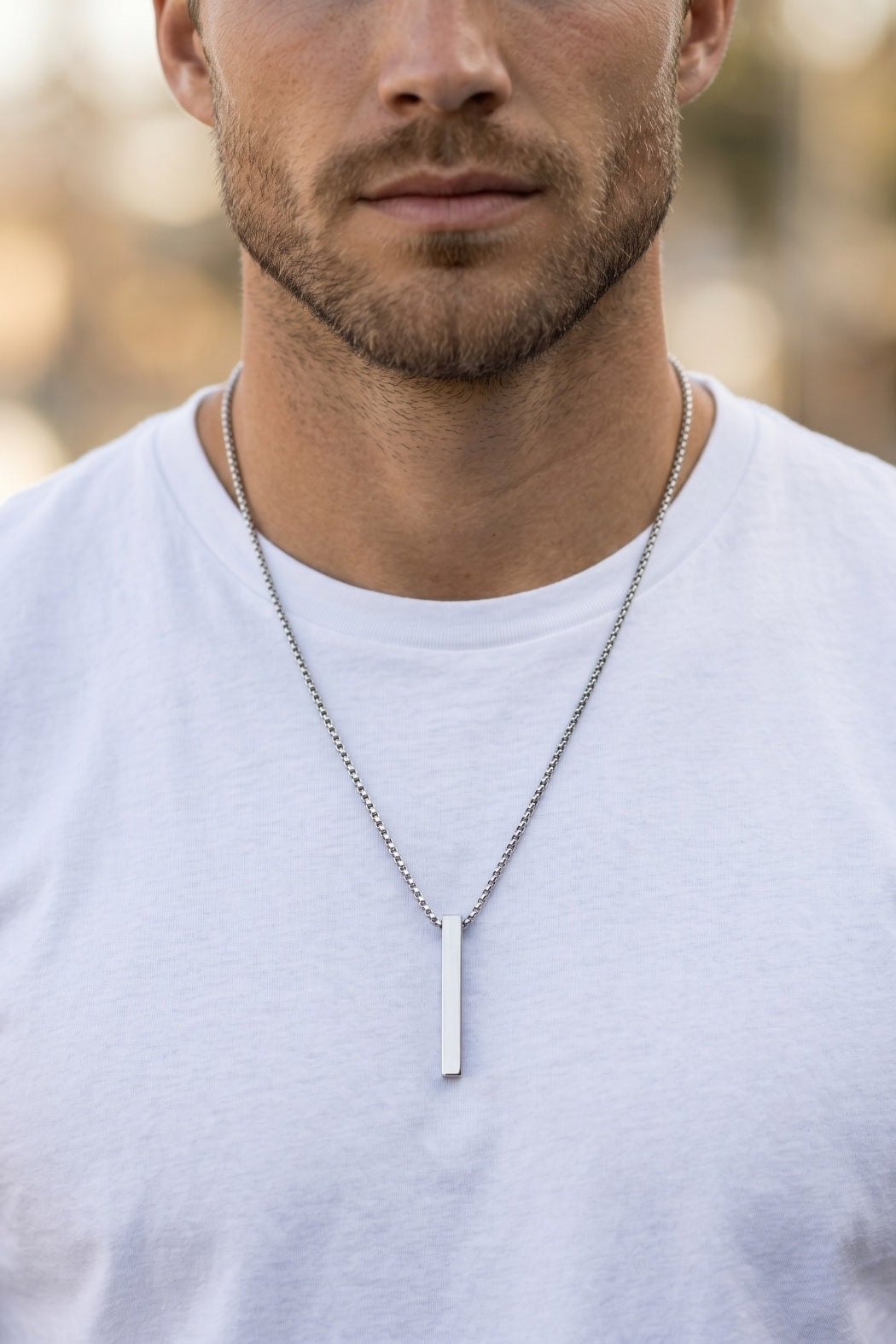 Colar Masculino Minimal em Aço Inoxidável