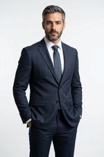 Terno Masculino Poliviscose Azul Marinho Xadrez