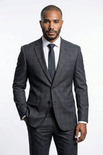 Terno Masculino Grafite Príncipe de Gales Semi Slim