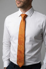 Gravata Masculina Gold Semi Slim Arabesco