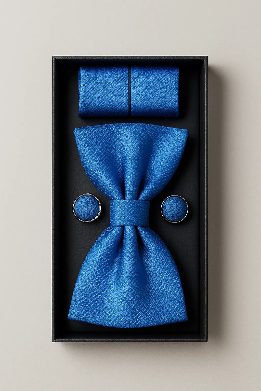 Kit Gravata Borboleta com Abotoadura e Lenço Premium