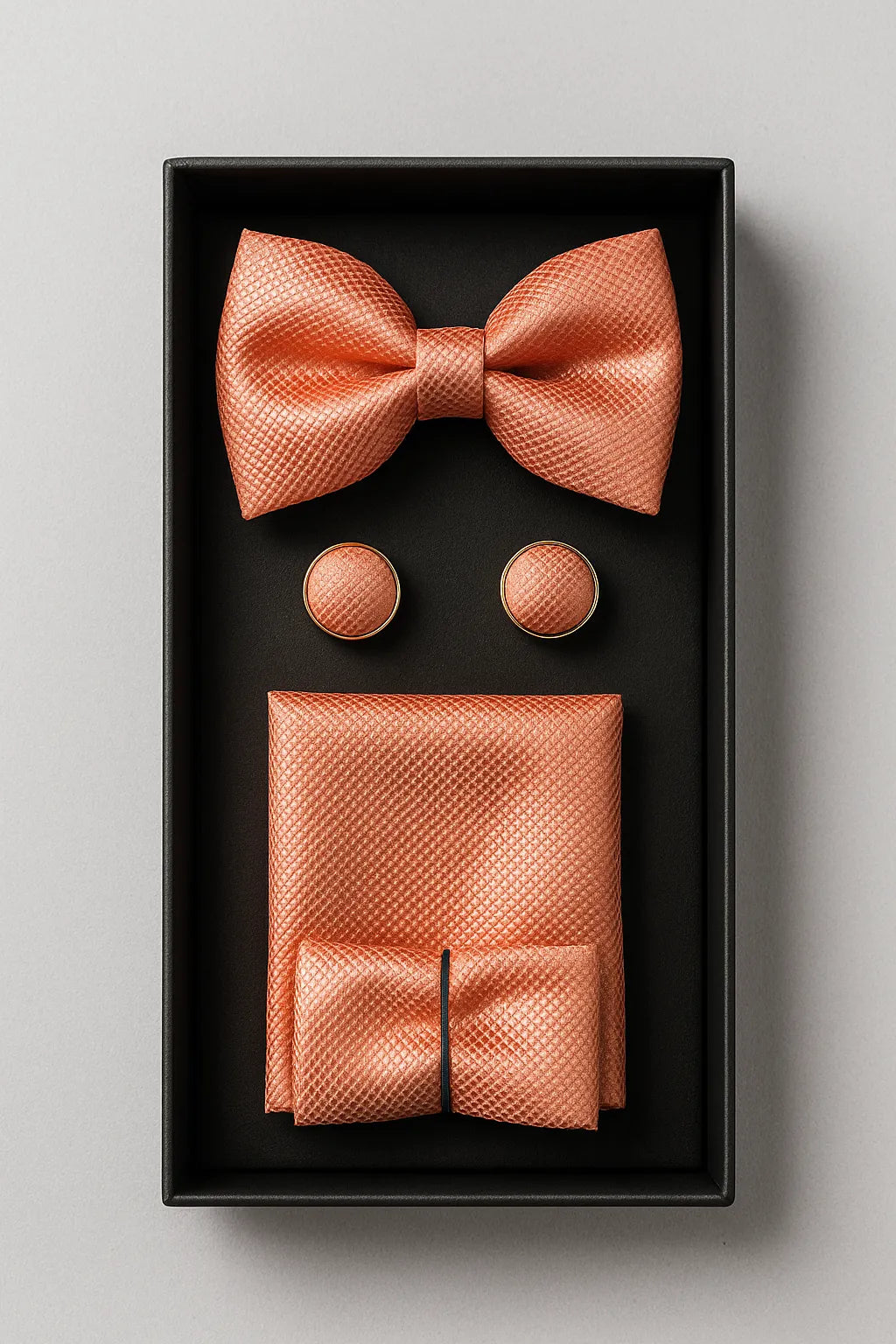 Kit Gravata Borboleta com Abotoadura e Lenço Premium