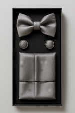 Kit Gravata Borboleta com Abotoadura e Lenço Premium