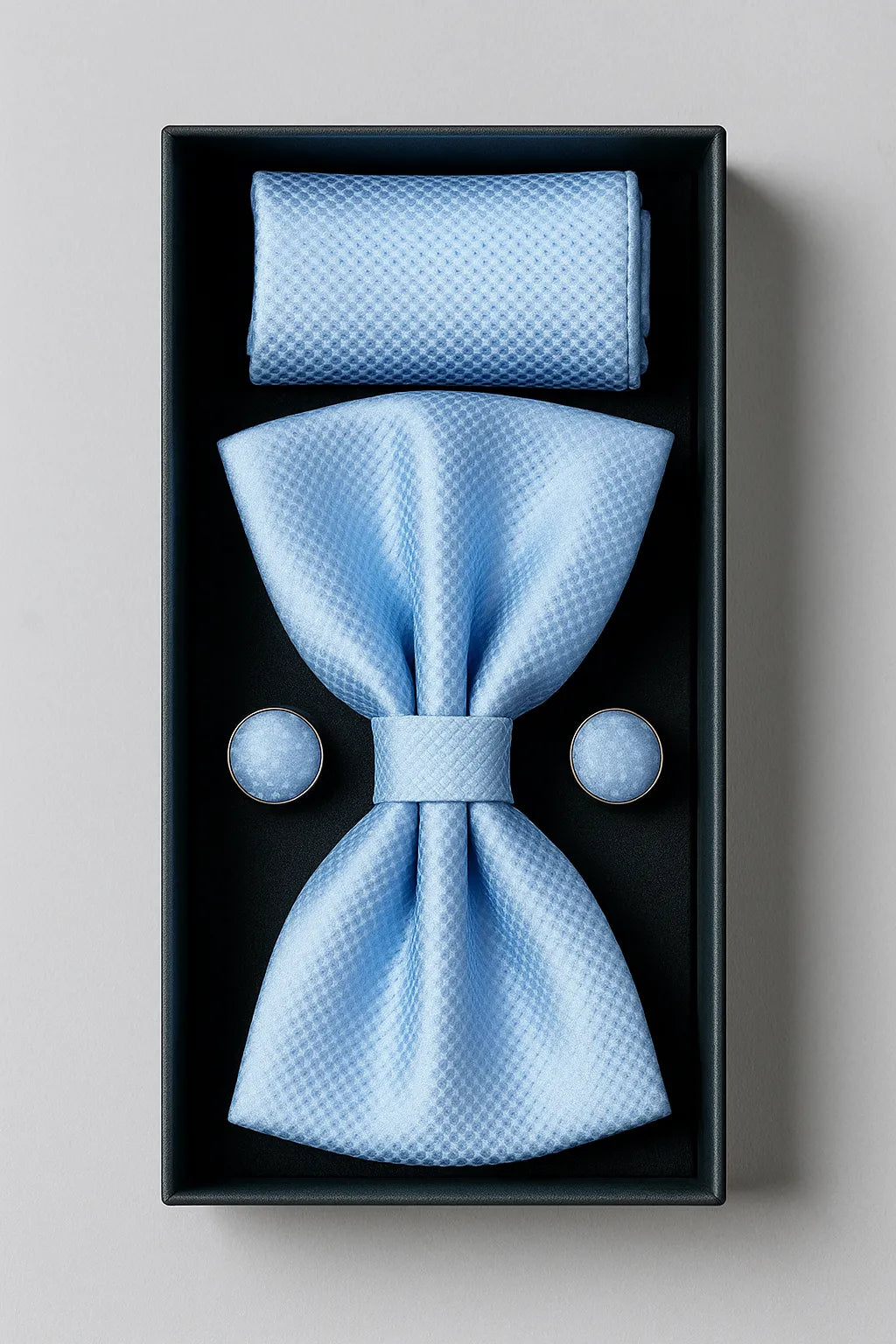 Kit Gravata Borboleta com Abotoadura e Lenço Premium