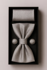 Kit Gravata Borboleta com Abotoadura e Lenço Premium