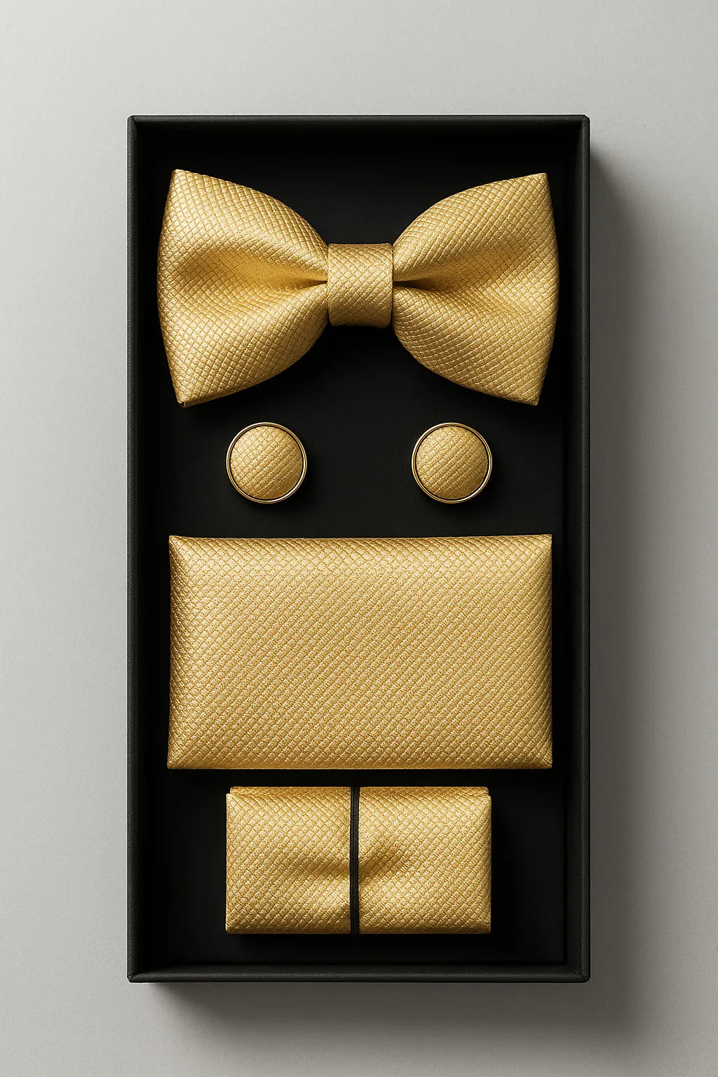 Kit Gravata Borboleta com Abotoadura e Lenço Premium