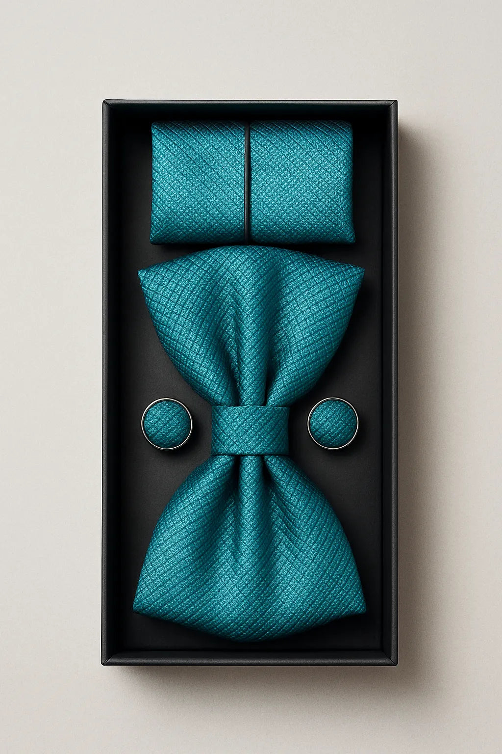 Kit Gravata Borboleta com Abotoadura e Lenço Premium