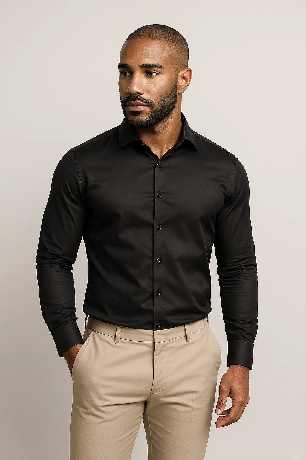 Camisa Social Slim Fit em Algodão Egípcio
