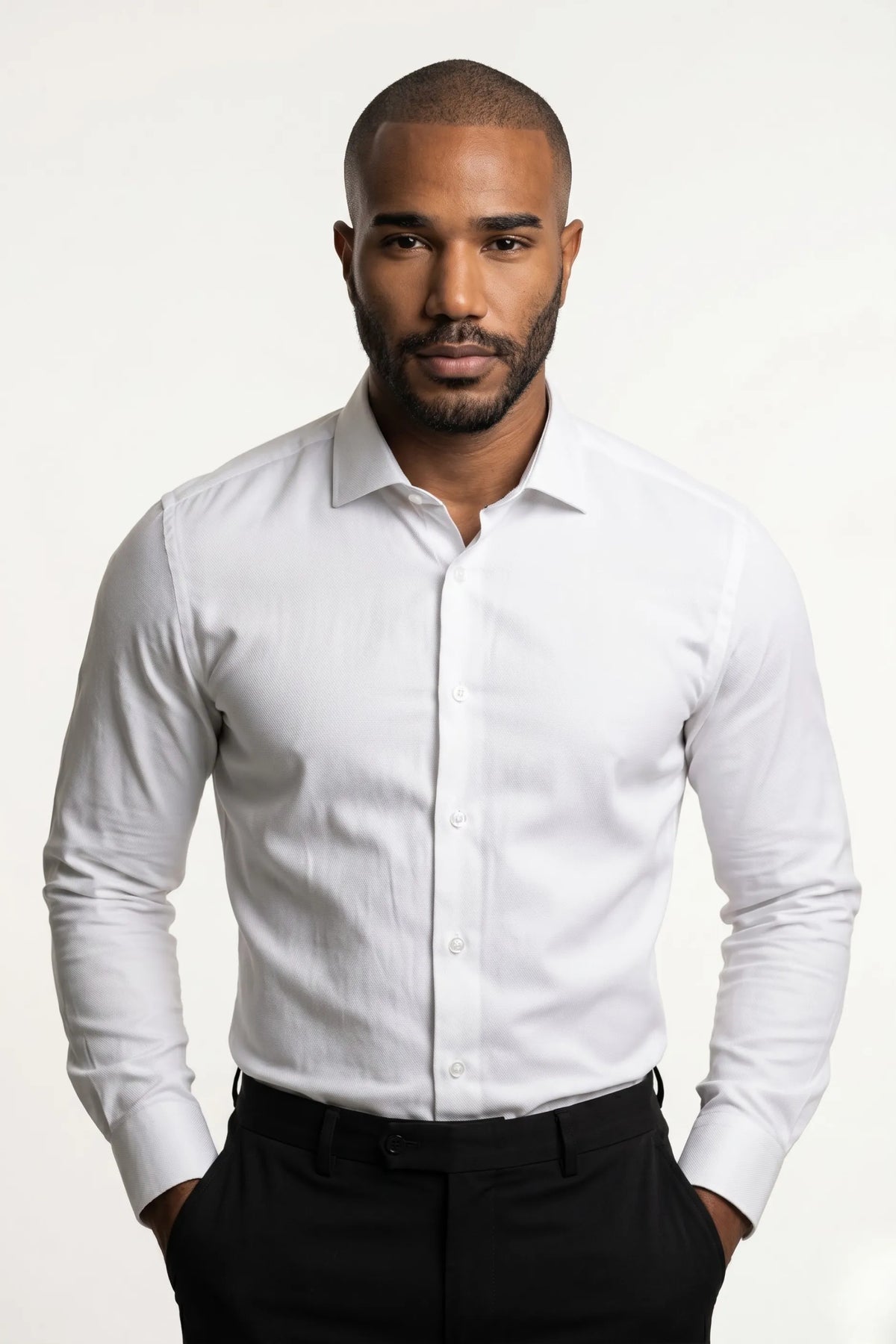 Camisa Social Masculina Algodão Fio 80 Texturizada