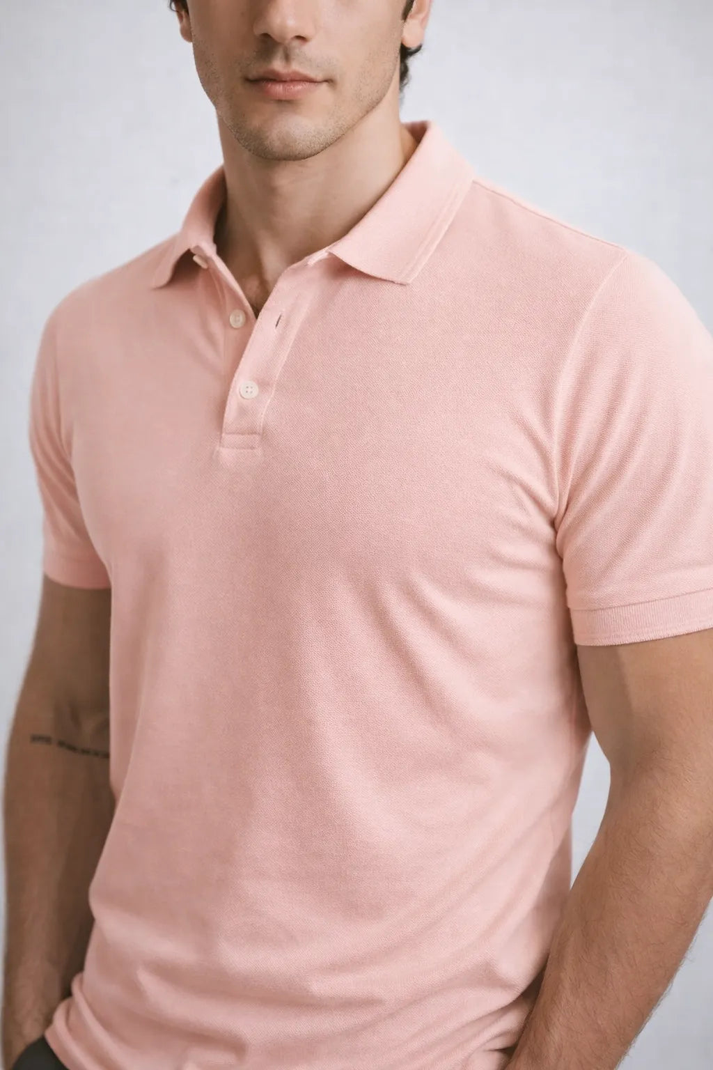 Camisa Polo Slim Algodão Piquet com Elastano