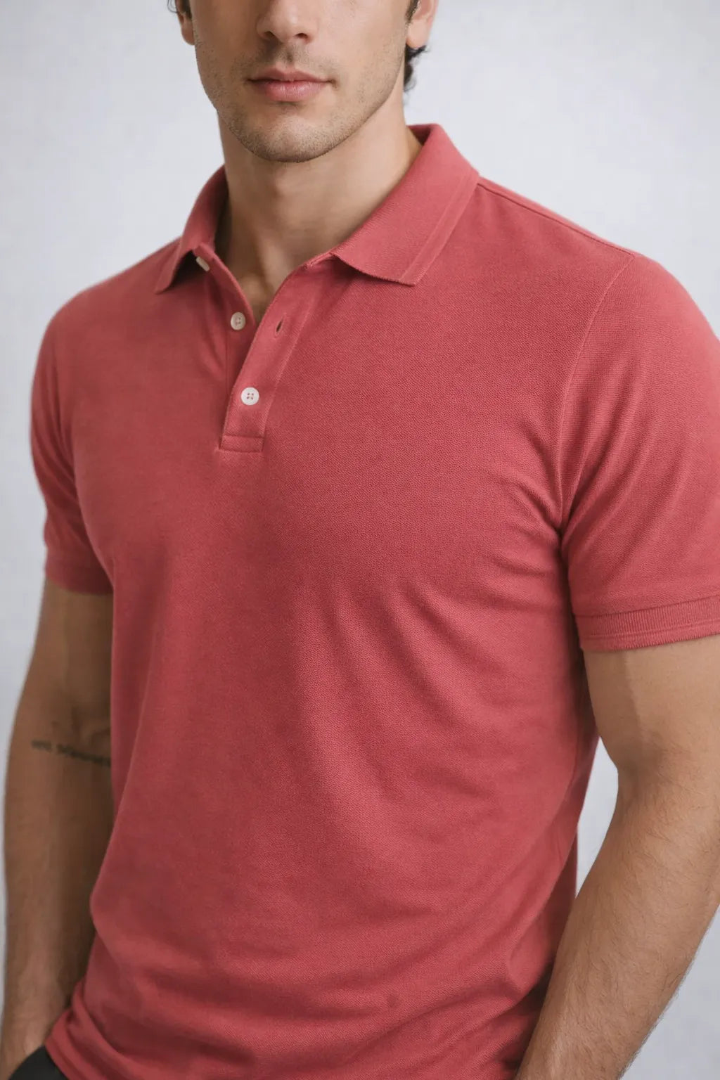 Camisa Polo Slim Algodão Piquet com Elastano